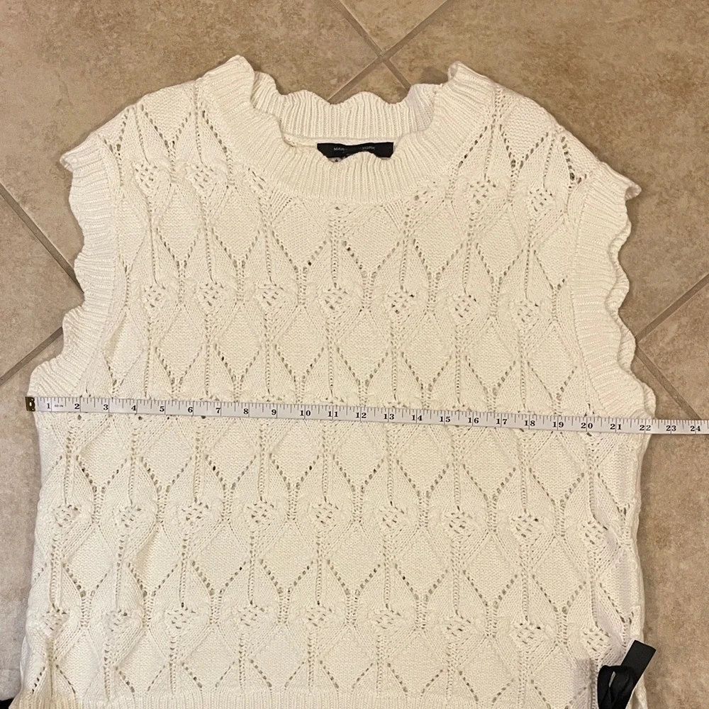 Marc New York Ivory Sweater Vest  with Black Bow Details XL - Picture 5 of 9